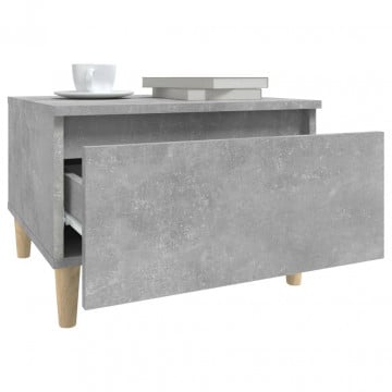 Mese laterale, 2 buc., gri beton, 50x46x35 cm, lemn compozit - Img 4