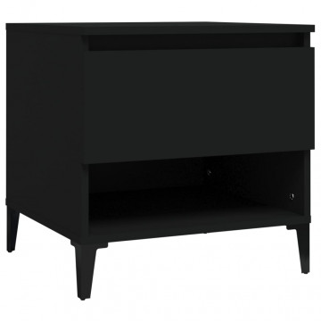 Mese laterale, 2 buc., negru, 50x46x50 cm, lemn compozit - Img 5