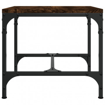 Mese laterale, 2 buc. stejar fumuriu 40x40x35 cm lemn prelucrat - Img 6