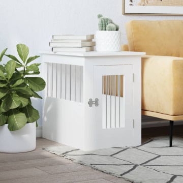 Mobilier tip ladă pentru câini, alb, 45x62x59 cm lemn prelucrat - Img 1