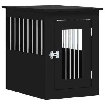 Mobilier tip ladă pentru câini negru 45x62x59 cm lemn prelucrat - Img 2