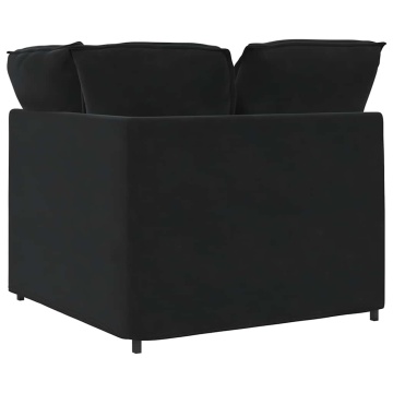 Modul de colț pentru canapea modulară cu perne, negru, 100 cm - Img 8