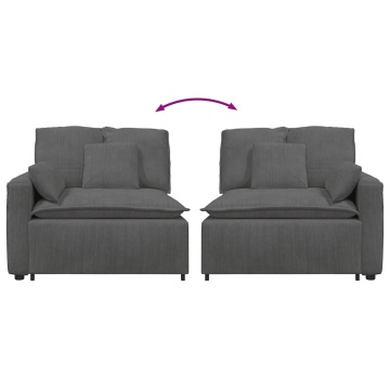 Modul modular capăt pentru cotieră canapea cu perne gri închis - Img 5