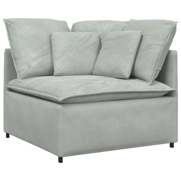 Modul modular de colț pentru canapea cu perne gri deschis 100cm - Img 2