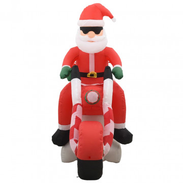 Moș Crăciun pe motocicletă gonflabil, LED, IP44, 160 cm - Img 4