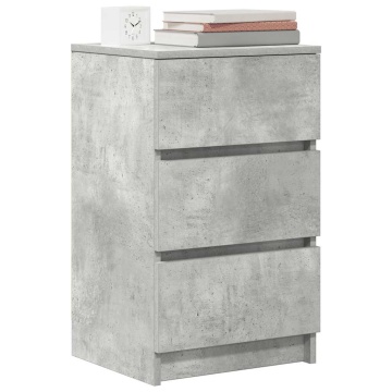 Noptiera cu 3 sertare gri beton 39x35x65 cm - Img 4