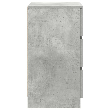 Noptiera cu 3 sertare gri beton 39x35x65 cm - Img 6