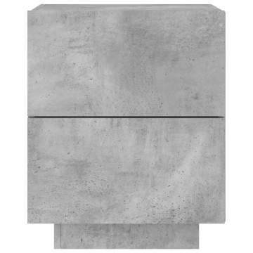 Noptieră cu lumini LED, gri beton, lemn prelucrat - Img 6