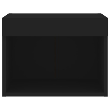 Noptieră cu lumini LED montată pe perete, negru - Img 6