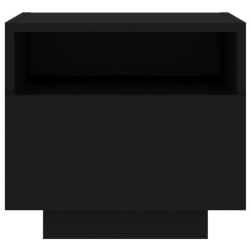Noptieră cu lumini LED, negru, 40x39x37 cm - Img 6