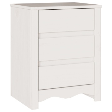 Noptieră DRAMMEN Alb 45x35x56 cm Lemn Masiv Pin - Img 2
