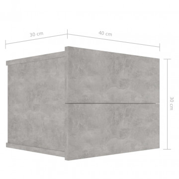 Noptieră, gri beton, 40 x 30 x 30 cm, PAL - Img 6