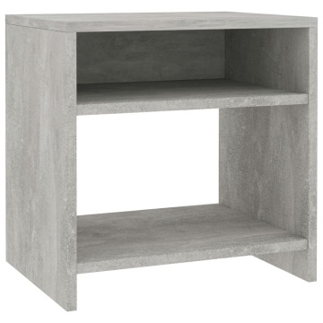 Noptieră, gri beton, 40x30x40 cm, lemn prelucrat - Img 2