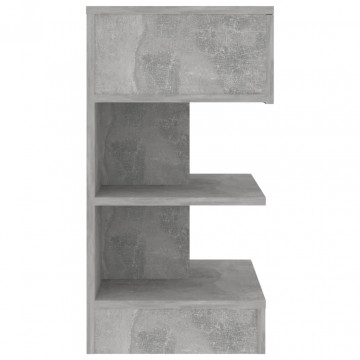 Noptieră, gri beton, 40x35x65 cm, PAL - Img 5