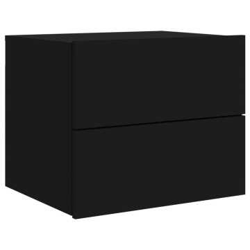 Noptieră montată pe perete cu lumini LED, negru - Img 3