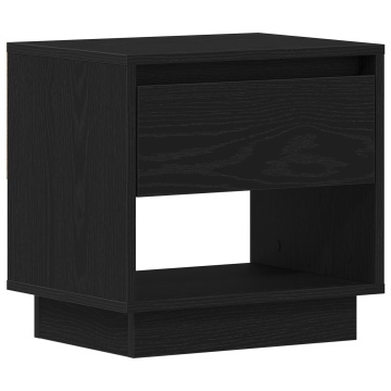 Noptieră Negru Stejar 45x34x48 cm Lemn prelucrat - Img 2