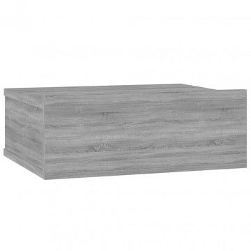 Noptieră plutitoare, gri sonoma, 40x30x15 cm, lemn prelucrat - Img 2