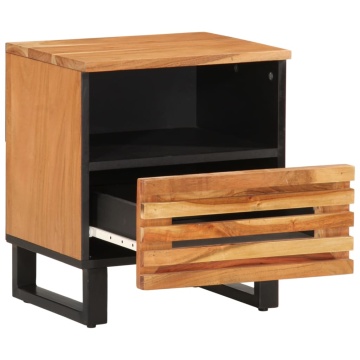 Noptiere, 2 buc., 40x33x46 cm, lemn masiv de acacia - Img 3