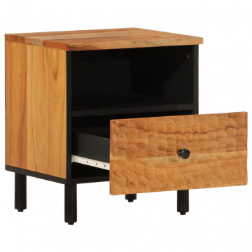 Noptiere, 2 buc., 40x33x46 cm, lemn masiv de acacia - Img 3