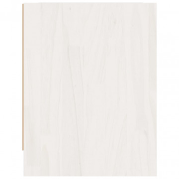 Noptiere, 2 buc., alb, 40x30,5x40 cm, lemn masiv de pin - Img 6