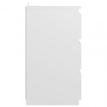 Noptiere, 2 buc., alb, 40x35x62,5 cm, lemn compozit - Img 8