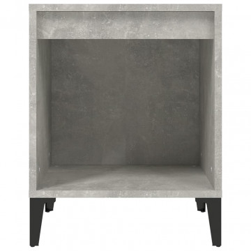 Noptiere, 2 buc., gri beton, 40x35x50 cm - Img 5