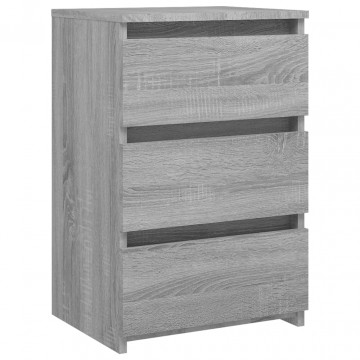 Noptiere, 2 buc., gri sonoma, 40x35x62,5 cm, lemn prelucrat - Img 3
