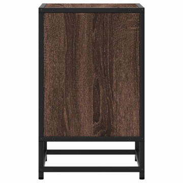 Noptiere 2 buc Stejar maro 40x31x50 cm Lemn prelucrat și metal - Img 6