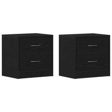 Noptiere 2 buc stejar negru 40x30x40 cm lemn de stratificat - Img 2