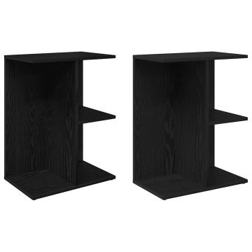 Noptiere 2 buc Stejar negru 46,5x29x61 cm Lemn prelucrat - Img 2