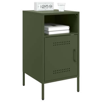 Noptiere 2 buc. verde măslină 36x39x68cm oțel laminat la rece - Img 3