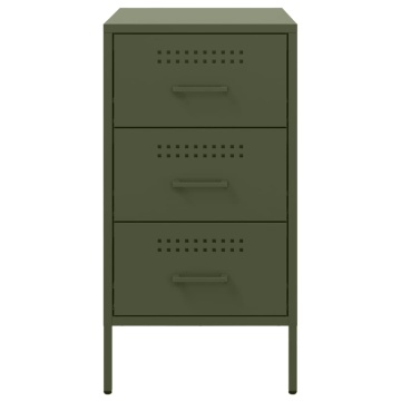 Noptiere 2 buc. verde măslină 36x39x68cm oțel laminat la rece - Img 5