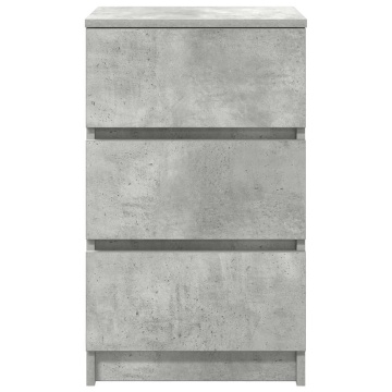 Noptiere cu 3 sertare 2 buc Beton Gri 39x35x65 cm - Img 6