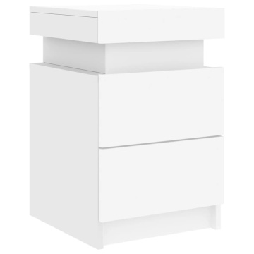 Noptiere cu lumini LED, 2 buc., alb, 35x39x55 cm - Img 5