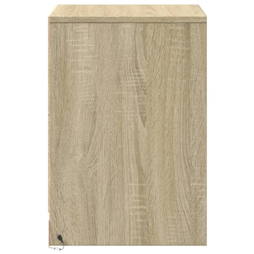 Noptiere cu lumini LED, 2 buc., stejar sonoma, lemn prelucrat - Img 6