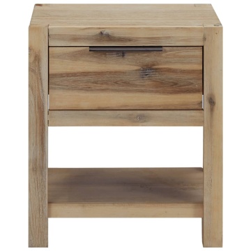 Noptiere cu sertare, 2 buc., 40x30x48 cm, lemn masiv de acacia - Img 4
