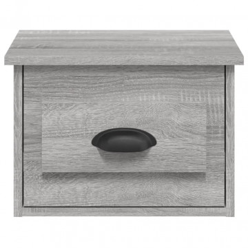 Noptiere de perete, 2 buc., gri sonoma, 41,5x36x28 cm - Img 6