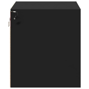 Noptiere montate pe perete cu lumini LED, 2 buc., negru - Img 7