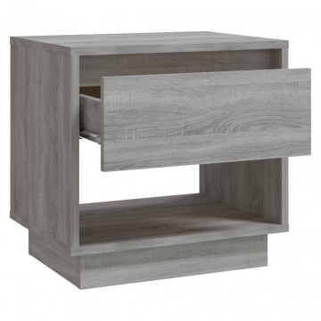 Noptiere, stejar gri sonoma, 2 buc., 45x34x44 cm, PAL - Img 5