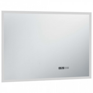 Oglindă cu LED de baie cu senzor tactil și afișaj oră 100x60 cm - Img 3