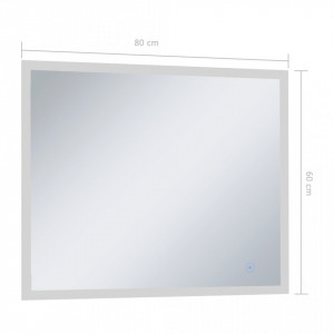 Oglindă cu LED de perete de baie cu senzor tactil, 80 x 60 cm - Img 7