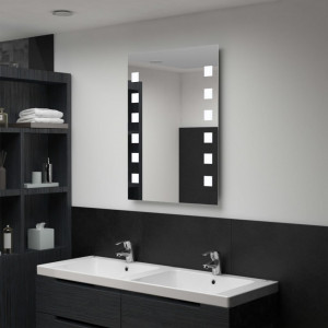 Oglindă cu LED de perete pentru baie, 60 x 80 cm