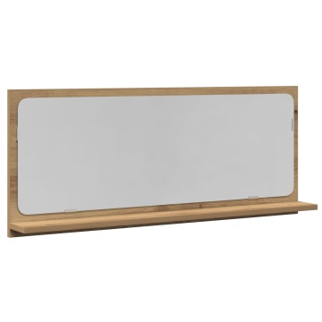 Oglindă de baie Artisian Oak 90x10,5x37 cm, din lemn lucrat - Img 2