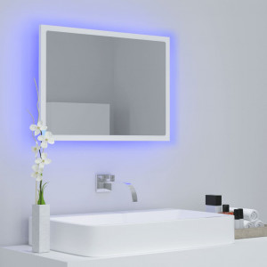 Oglindă de baie cu LED, alb, 60x8,5x37 cm, PAL - Img 3
