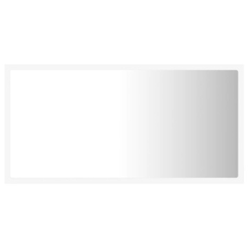Oglindă de baie cu LED, alb, 80x8,5x37 cm, acril - Img 6