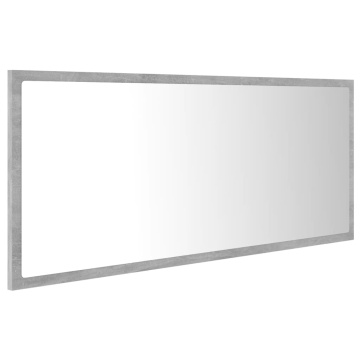 Oglindă de baie cu LED, gri beton, 100x8,5x37 cm, acril - Img 5