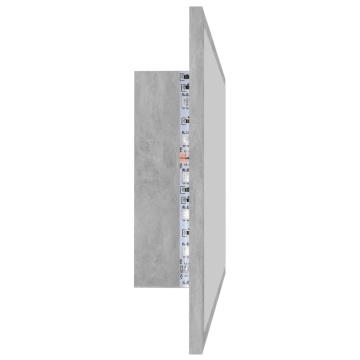 Oglindă de baie cu LED, gri beton, 80x8,5x37 cm, acril - Img 7