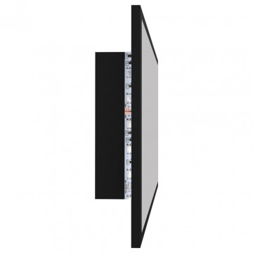 Oglindă de baie cu LED, negru, 90x8,5x37 cm, PAL - Img 7