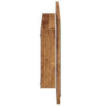 Oglindă de baie cu lumină LED, lemn vechi, 60x8,5x38 cm - Img 6