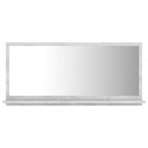 Oglindă de baie, gri beton, 80 x 10,5 x 37 cm, PAL - Img 2